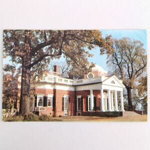Vtg Monticello Thomas Jefferson Postcard Charlottesville Virginia 1960 Photo